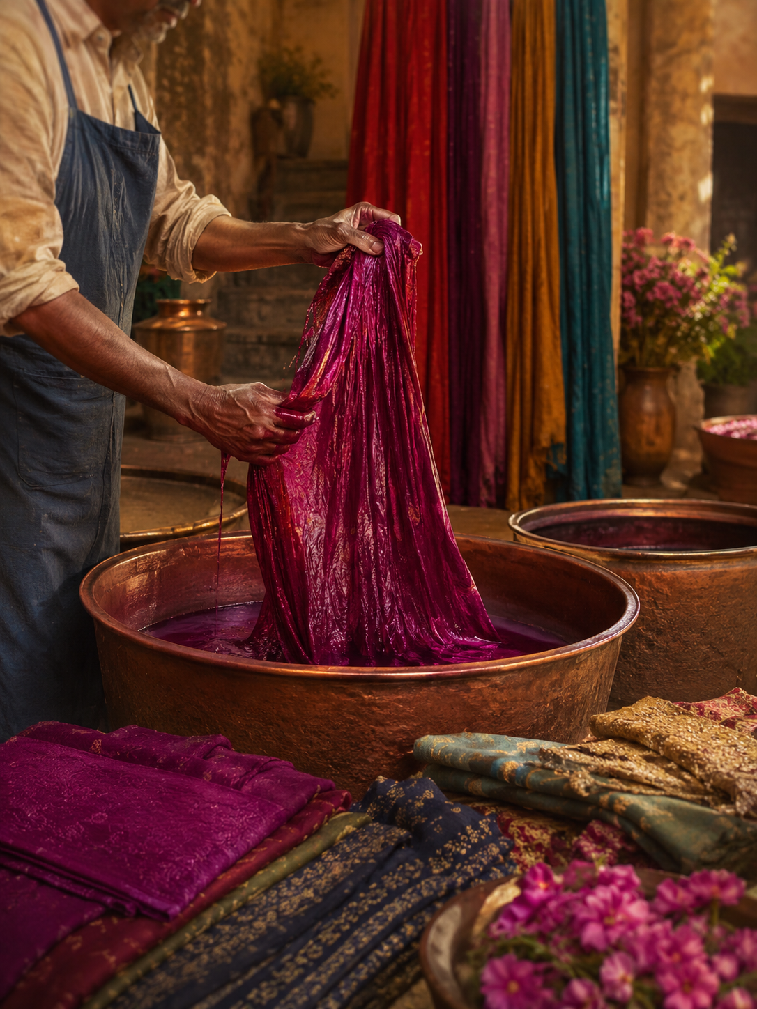 Natural dyeing at the atelier